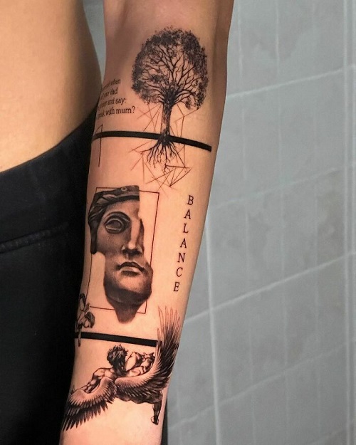 Chest Patchwork Tattoo 3