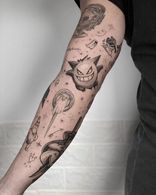 Chest Patchwork Tattoo 4