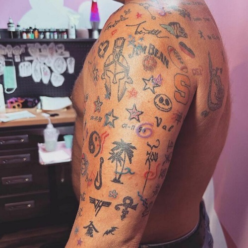 Neck Patchwork Tattoo