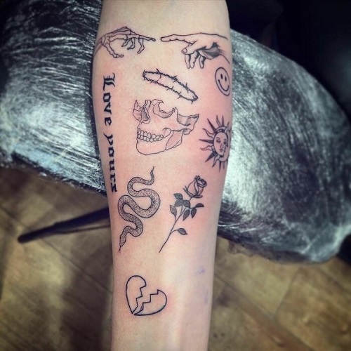 Neck Patchwork Tattoo 2