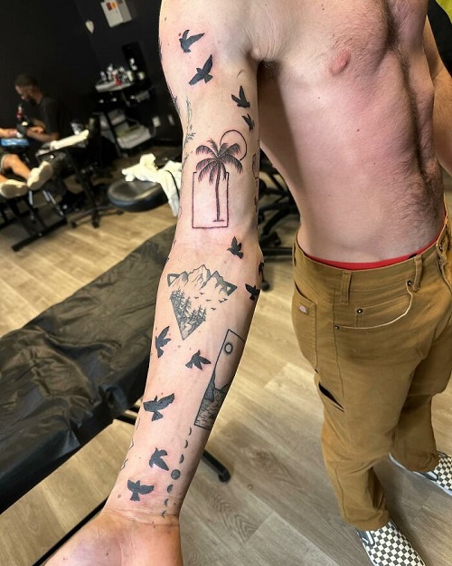 Neck Patchwork Tattoo 3