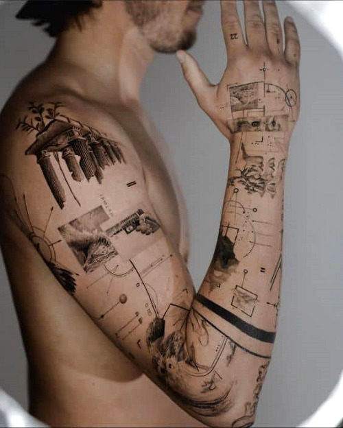 leg Patchwork Tattoo 2