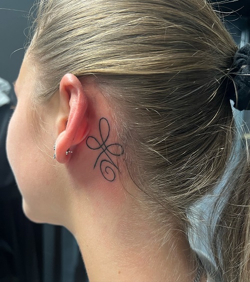 Infinity Behind Ear Tattoo for women 2