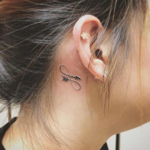 Infinity Behind Ear Tattoo for women 4