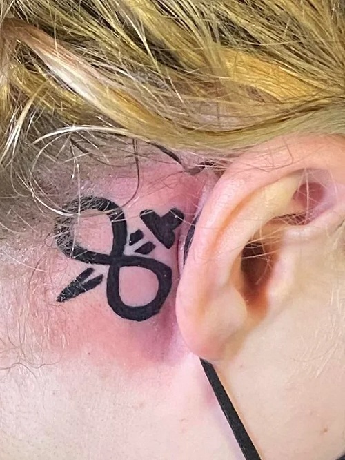 Infinity Behind Ear Tattoo for men