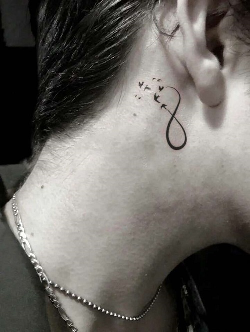 Infinity Behind Ear Tattoo for men 2