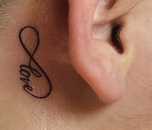 Infinity Behind Ear Tattoo for men 4