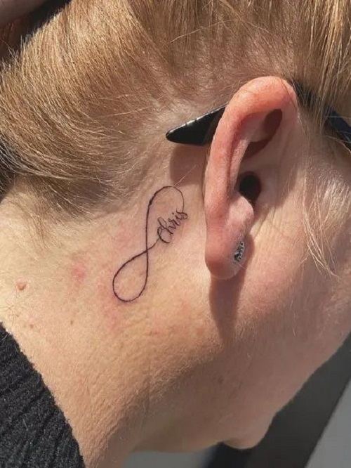 Infinity Behind Ear Tattoo for men 5