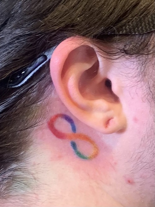 Infinity Behind Ear Tattoo for men 6
