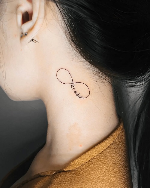 Unique Infinity Behind Ear Tattoo Ideas 3