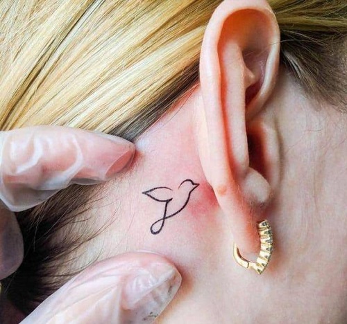 Infinity Behind Ear Tattoo for women
