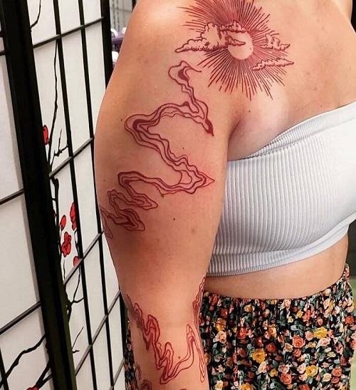 Beautiful Red Ink Tattoo Ideas 4