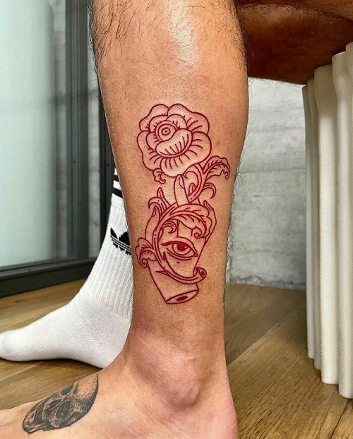Beautiful Red Ink Tattoo Ideas 5