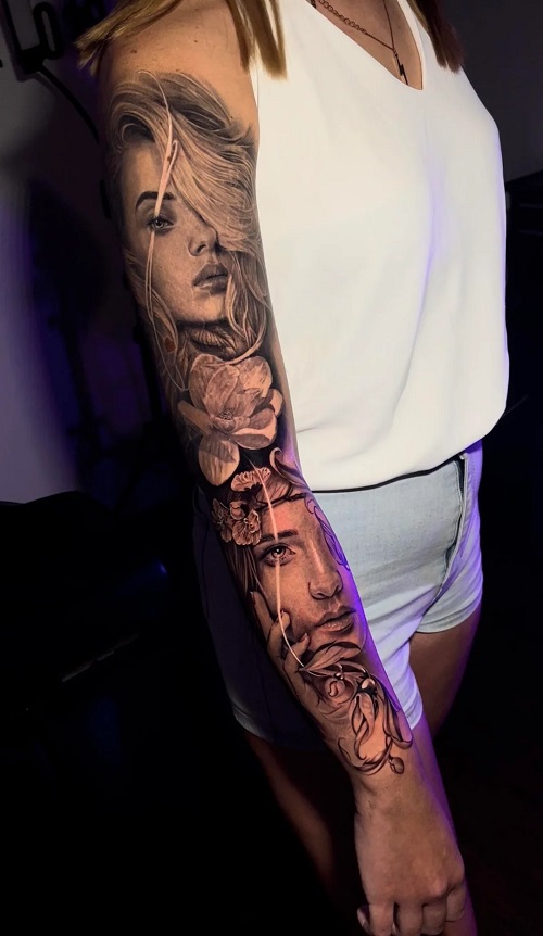 Girl Sleeve Tattoo 4