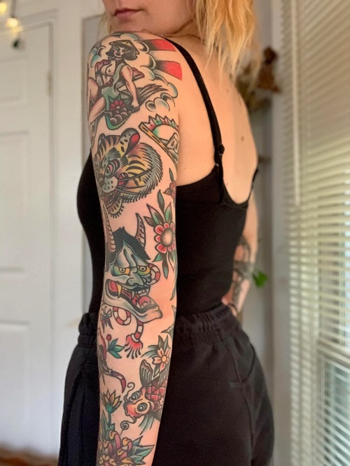 Stunning Girl Sleeve Tattoo Ideas 2
