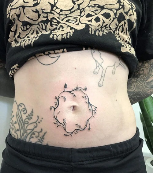 Beautiful Women Belly Button Tattoo Ideas 5