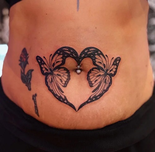 men Belly Button Tattoo