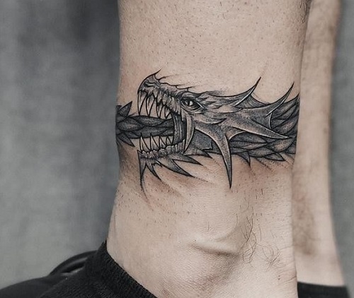 Eye Catching Ankle Bracelet Tattoo 3