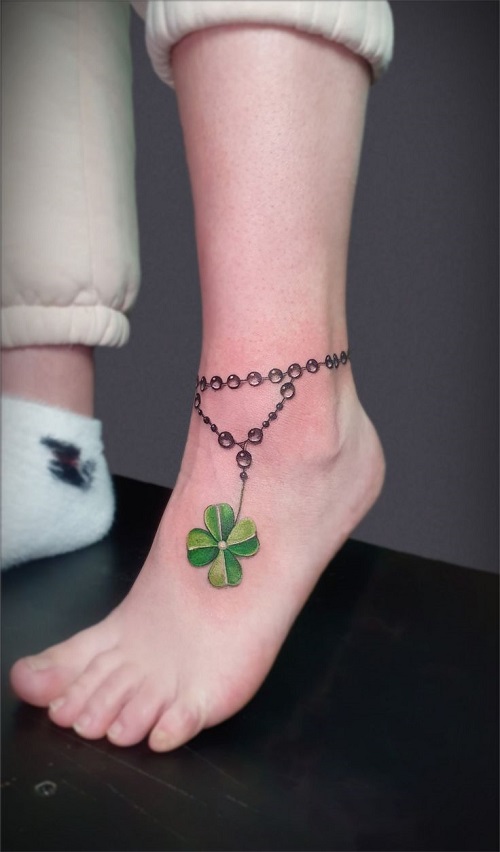 Eye Catching Ankle Bracelet Tattoo 4