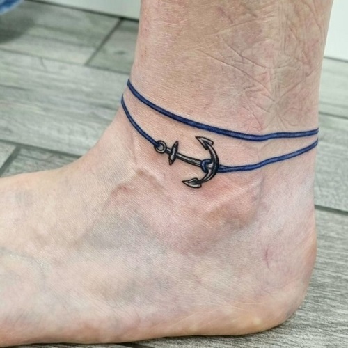 Eye Catching Ankle Bracelet Tattoo 6