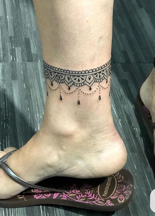 Latest Ankle Bracelet Tattoo 2