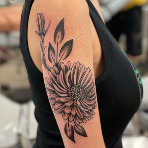 Aster flower tattoo