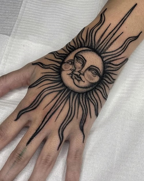 Stunning hand tattoo idea 2