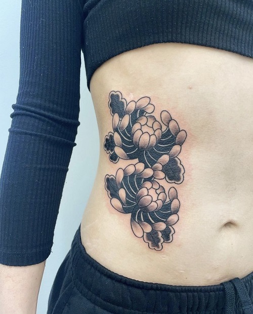 chrysanthemum flower tattoo