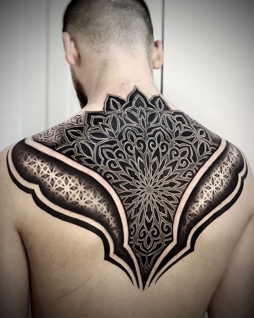 Inspiring Geometric Back Tattoo 1
