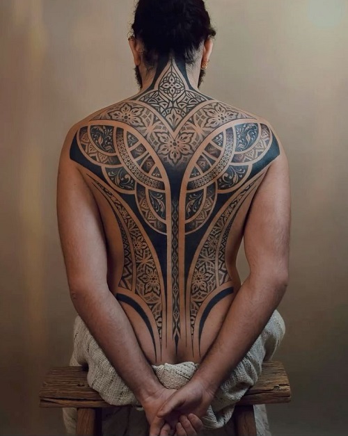 Stunning Geometric Back Tattoo 5