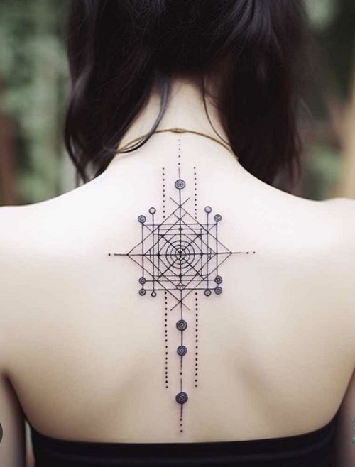 Best Geometric Back Tattoo 1