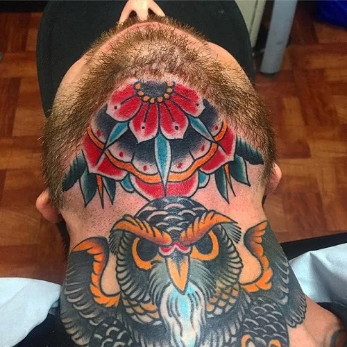 Women Under Chin Tattoo 2