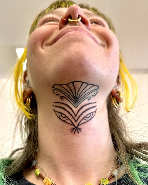men Under Chin Tattoo 4