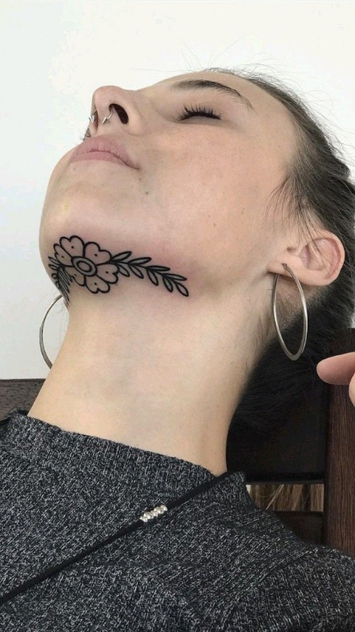 Under Chin Tattoo Ideas 3
