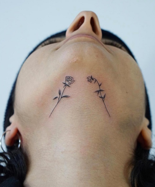 Stunning Under Chin Tattoo 3