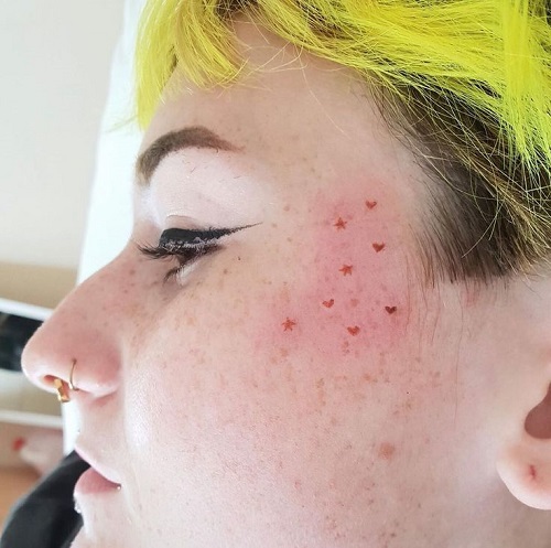 women Freckle Tattoo 3
