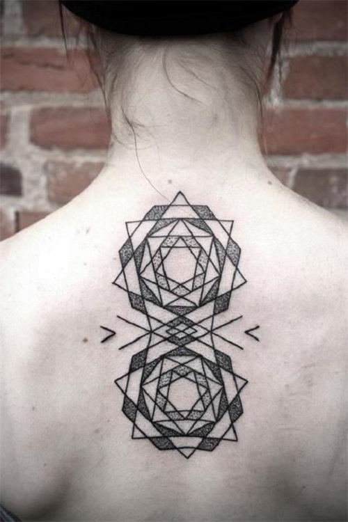 Trending Geometric Back Tattoo 2