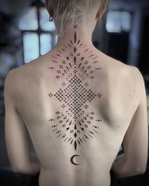 Trending Geometric Back Tattoo 3