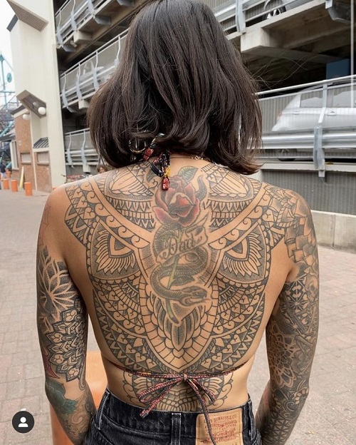 Latest Geometric Back Tattoo 2