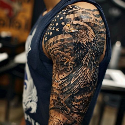 raven arm tattoo