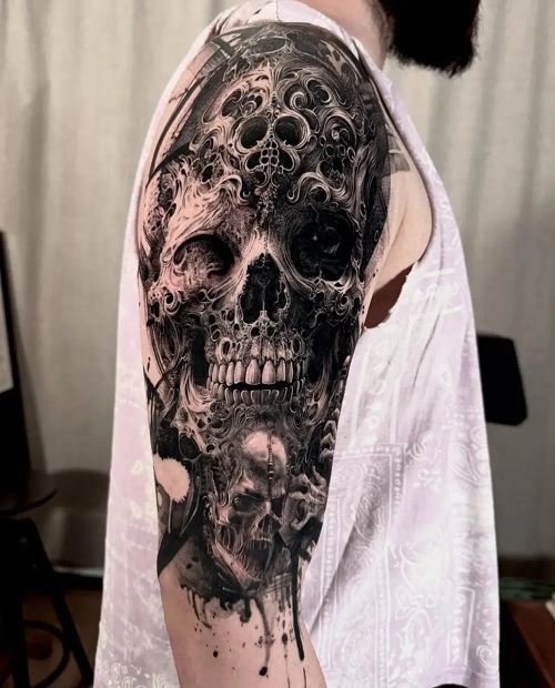 skull arm tattoo