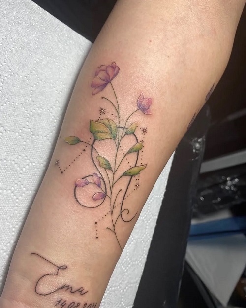 Cat Inspired Zodiac Tattoo 2