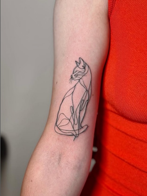 cat line tattoo
