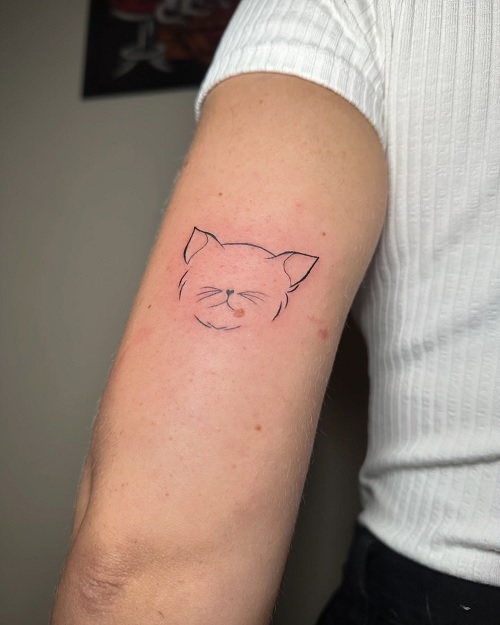 minimalist cat tattoo