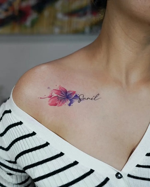 Beautiful Collarbone Tattoo 2