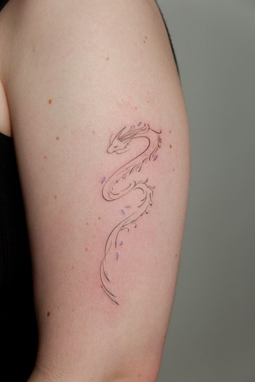 Latest Fine Line Dragon Tattoo 3