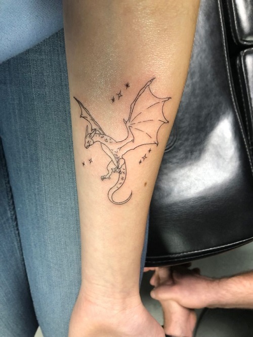 Inspiring Fine Line Dragon Tattoo 2