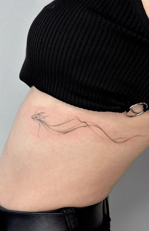 Fine Line Dragon Tattoo 2