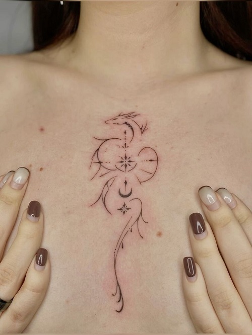 Inspiring Fine Line Dragon Tattoo 3