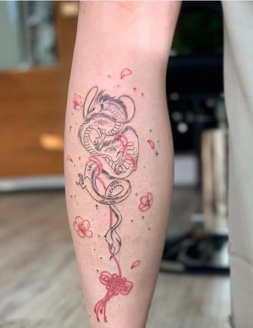 Inspiring Fine Line Dragon Tattoo 4